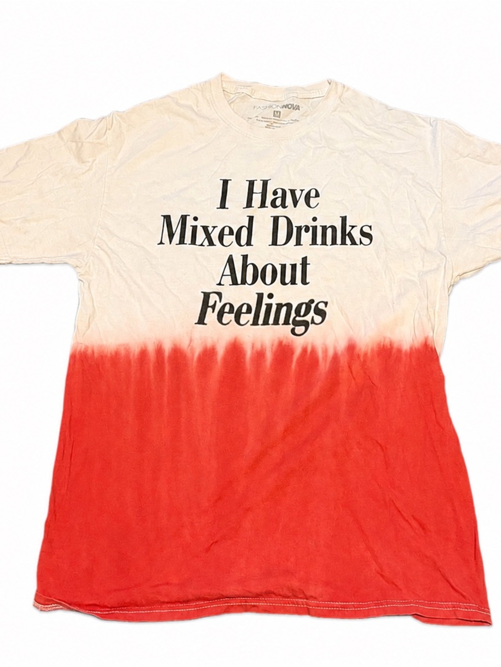 Fashion Nova Mixed Drinks Dip Dye Graphic Tee M